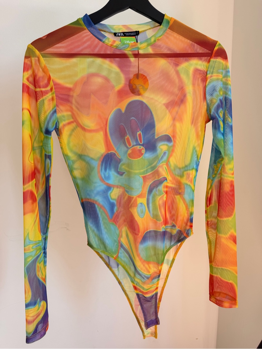 Zara Multicolor Mickey Mesh Bodysuit - Rainbow Hues - Picture 2 of 3